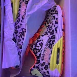 Nike Air Max Leopard Print Sneakers - Pink and Orange